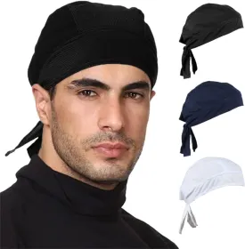 3 Pack Sweat Wicking Do Rag Cooling Beanie Helmet Liner Dew Rag Head Scarf, Bandana, Head Wrap, Motorcycle, Cycling