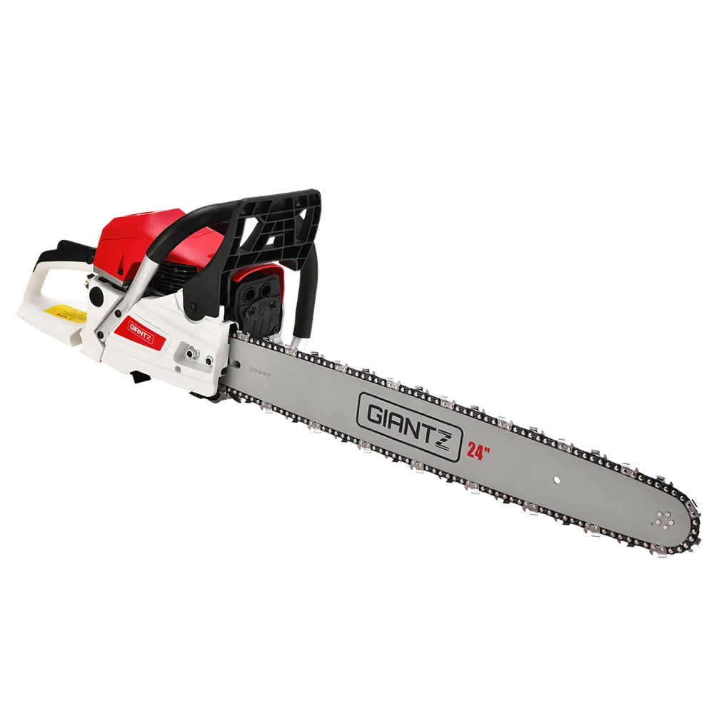 62CC Petrol Chainsaw 24" Bar, Anti-Vibration, Giantz