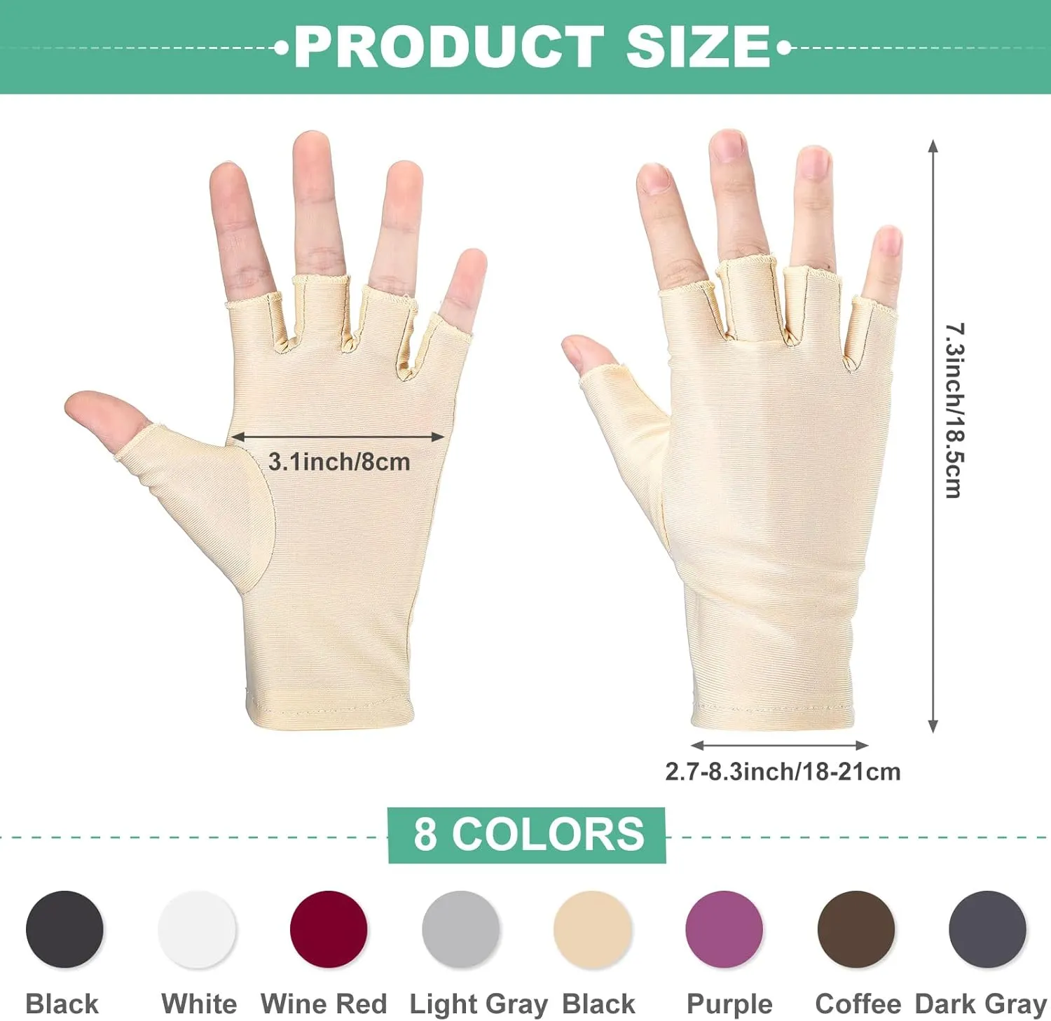 9 Pairs Summer Fingerless Gloves Half Finger Sun Protection Touchscreen Driving Gloves for Adult