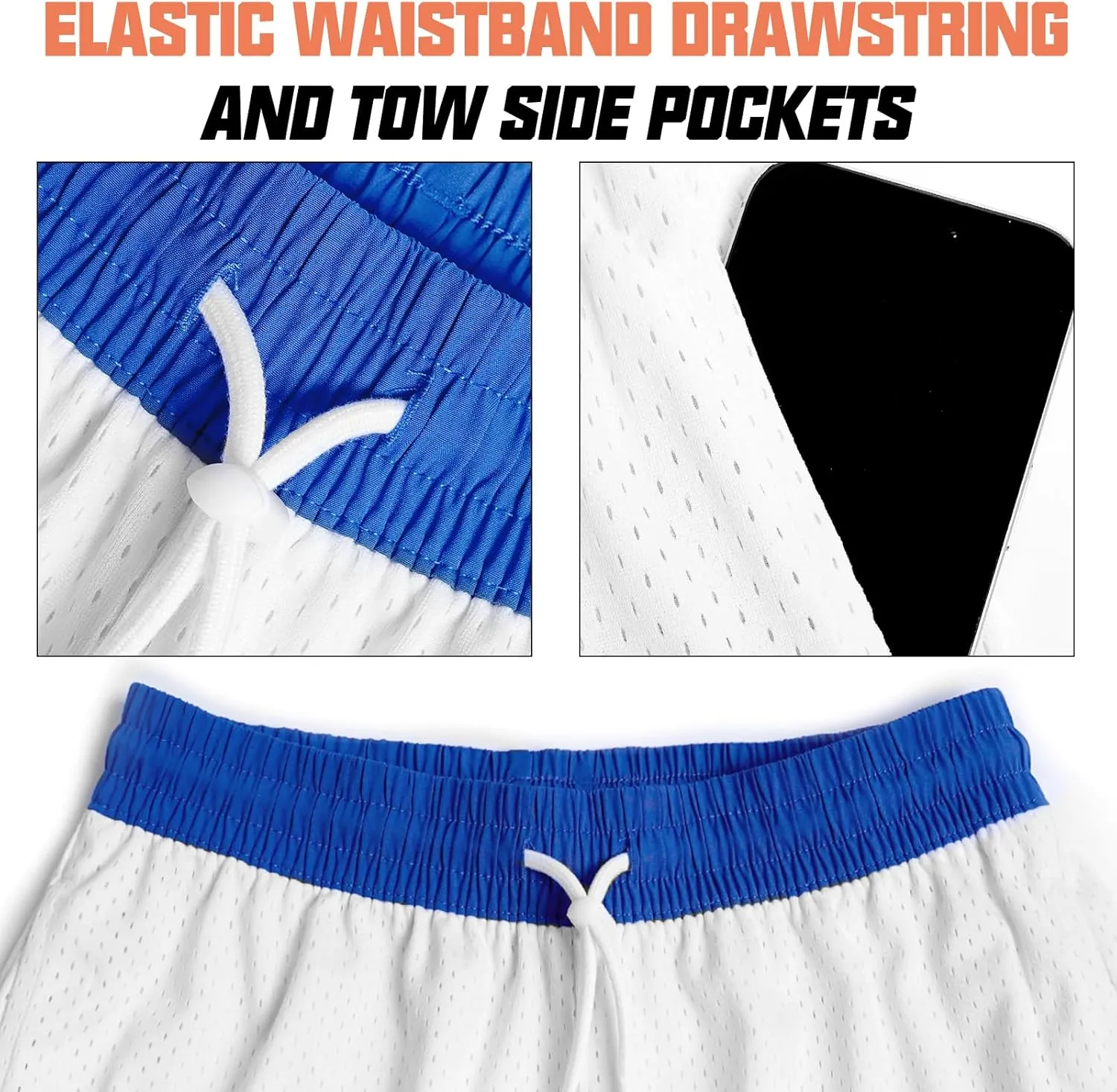 AIMPACT 7" Mens Mesh Shorts Athletic Basketball Shorts Double Layer Gym Workout Shorts with Pocket Drawstring Breathable