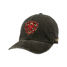 Ariat M&F Women's Ponyflo Denim Black Leopard Patch Cap