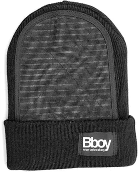 AWEHIRU Bboy Bgirl Spin Cap with Bandage Wear-Resistant Headspin Beanie for Training Double Pad Protection (Black)