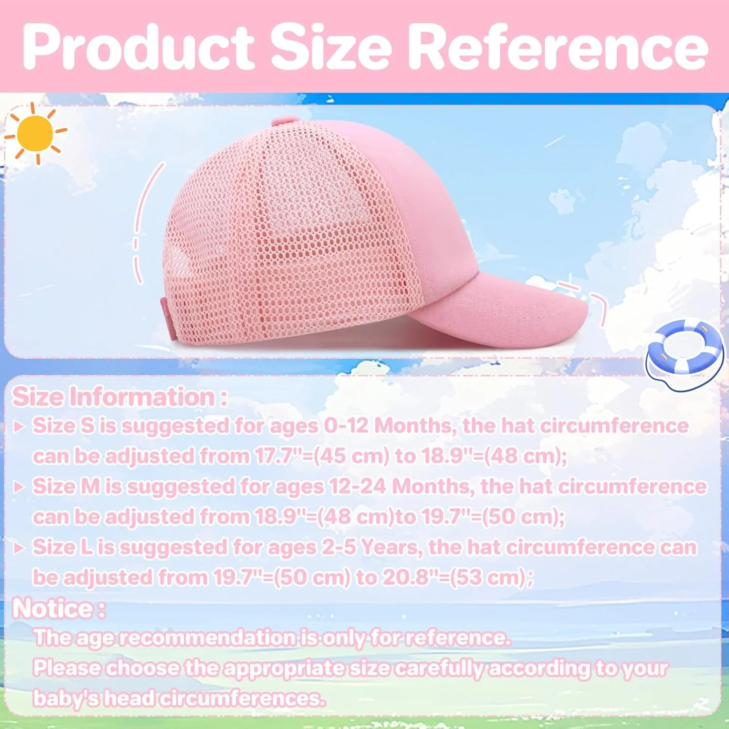 Baby Baseball Cap Toddler Hat with Mesh - Infant Boy & Girl Hats
