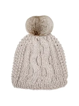Beige Chinchilla Fur Beanie