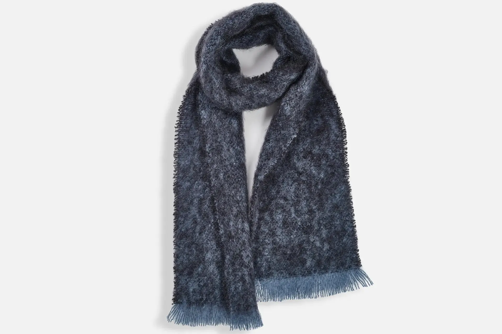 Black Clash Mohair Scarf