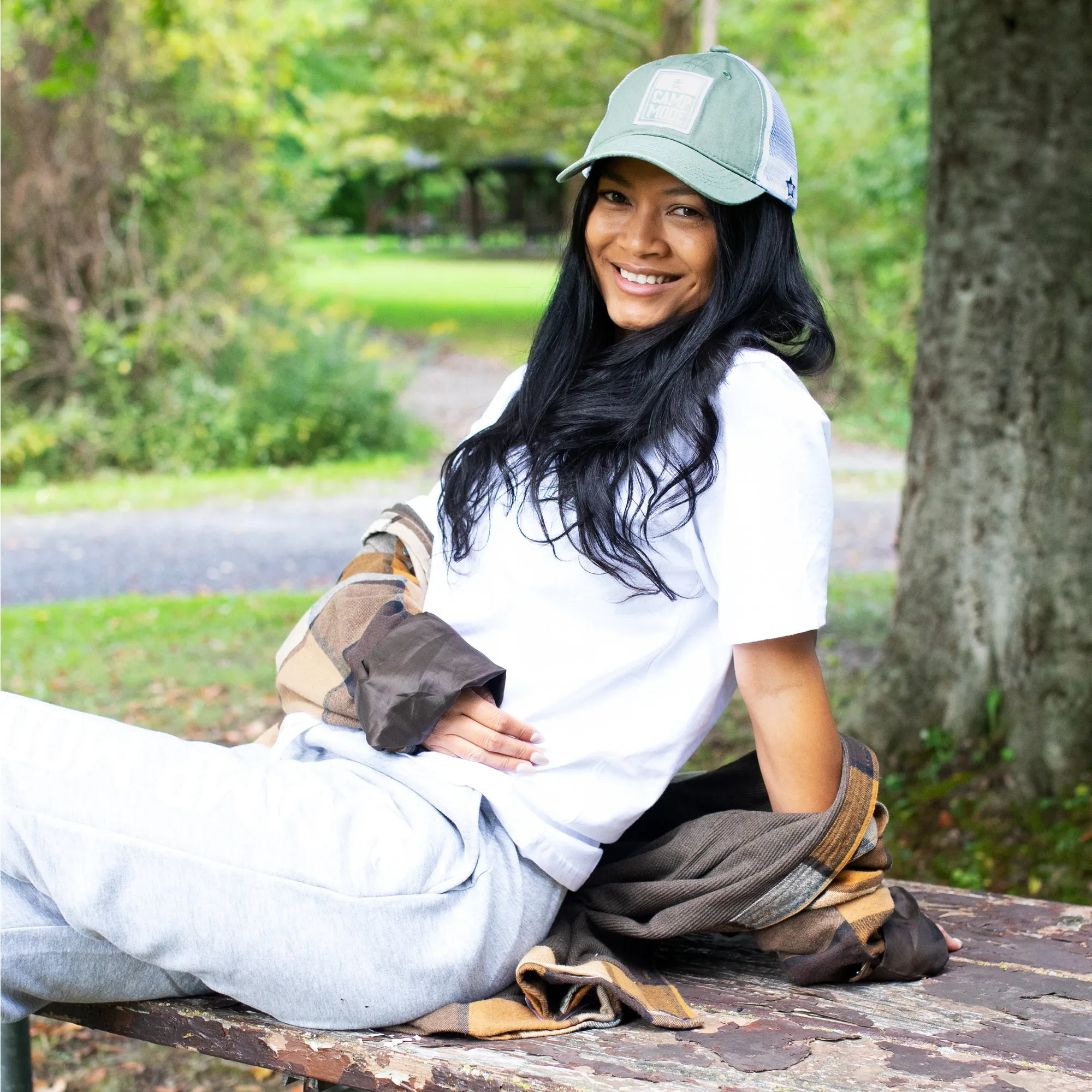 Camp Icon Moss Green Adjustable Mesh Hat