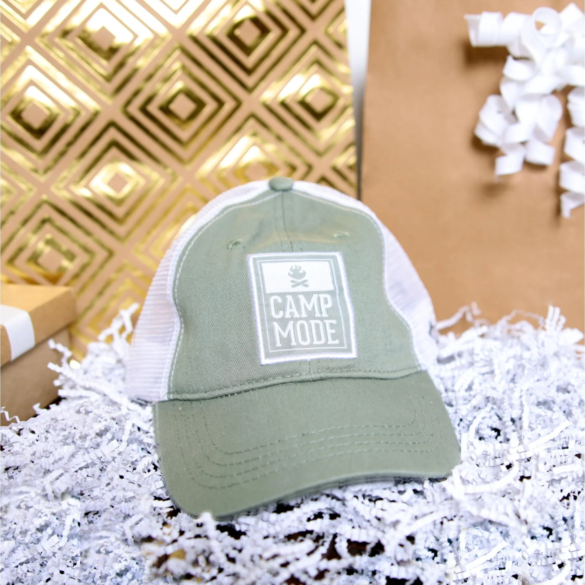 Camp Icon Moss Green Adjustable Mesh Hat