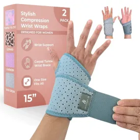 Carpal Tunnel Wrist Brace Left Hand, Right Hand for Women, Wrist Support Brace Night Support, Keyboard, Weightlifting, Pain Relief, 2 Pack, Sage Green
