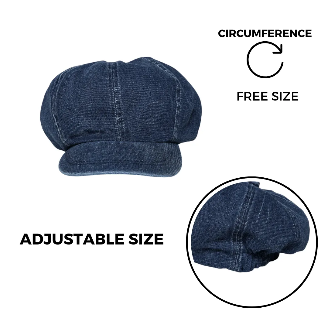 Chokore Denim Newsboy Cap (Dark Blue)
