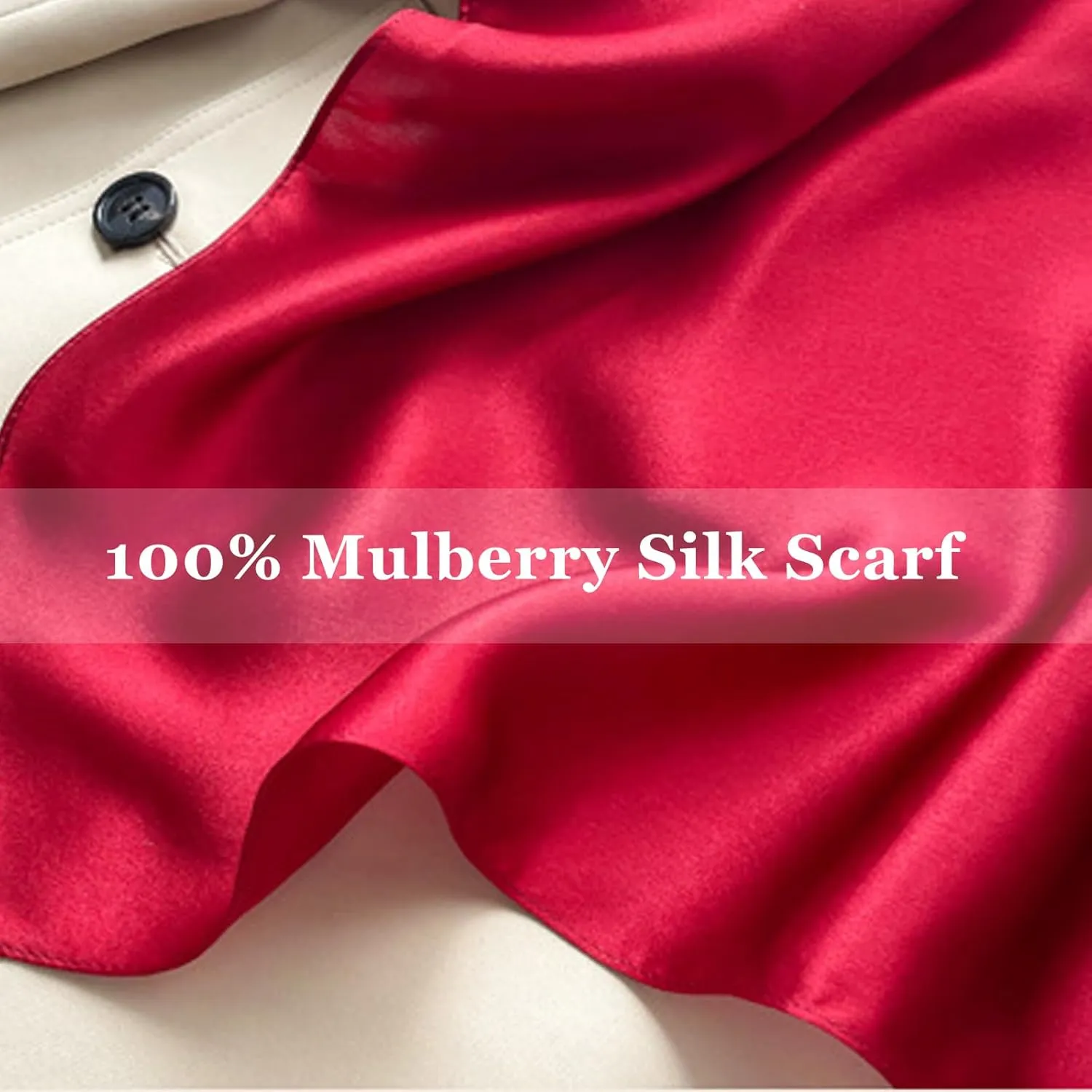 Ciormis 100% Mulberry Silk Scarf - Women's 21''/27'' Square Real Silk Hair Head Scarf Neckerchief with Gift Packaged