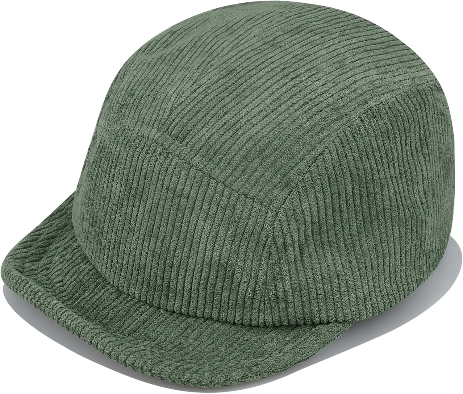Clakllie Corduroy 5 Panel Hat Short Brim Baseball Cap Urban Street Flat Bill Hats Cooling Trucker Hats Snapback Fitted Cap