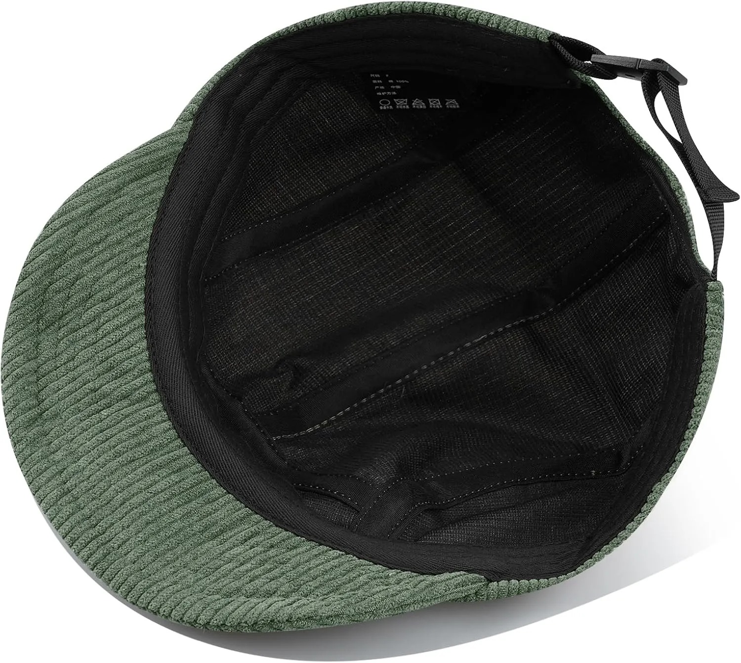 Clakllie Corduroy 5 Panel Hat Short Brim Baseball Cap Urban Street Flat Bill Hats Cooling Trucker Hats Snapback Fitted Cap