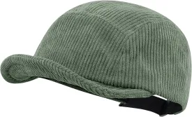 Clakllie Corduroy 5 Panel Hat Short Brim Baseball Cap Urban Street Flat Bill Hats Cooling Trucker Hats Snapback Fitted Cap