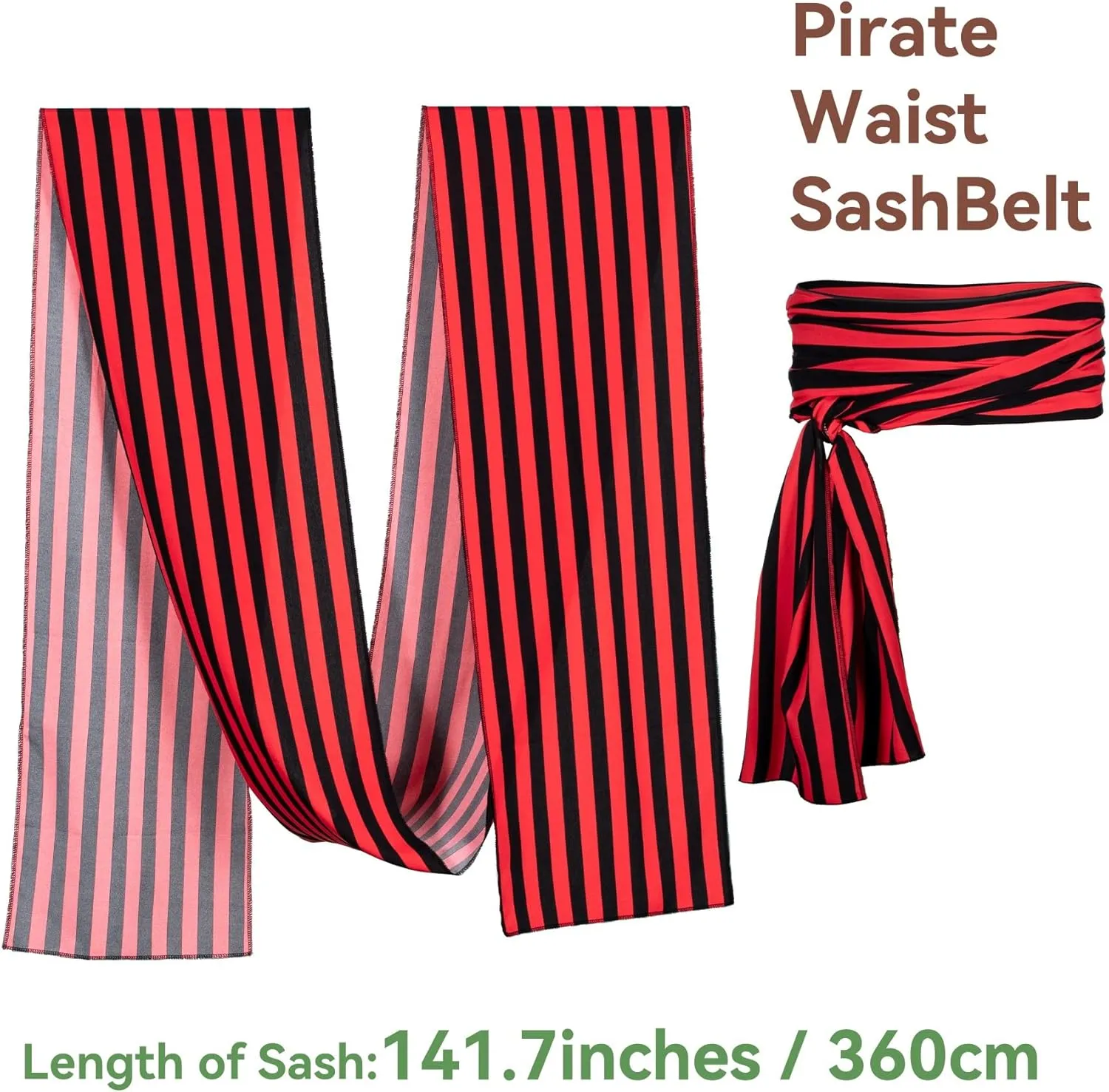 Costume Accessories: Plus Size Pirate Scarf Belt Waist Sash and Head Bandanas for Halloween Women Men