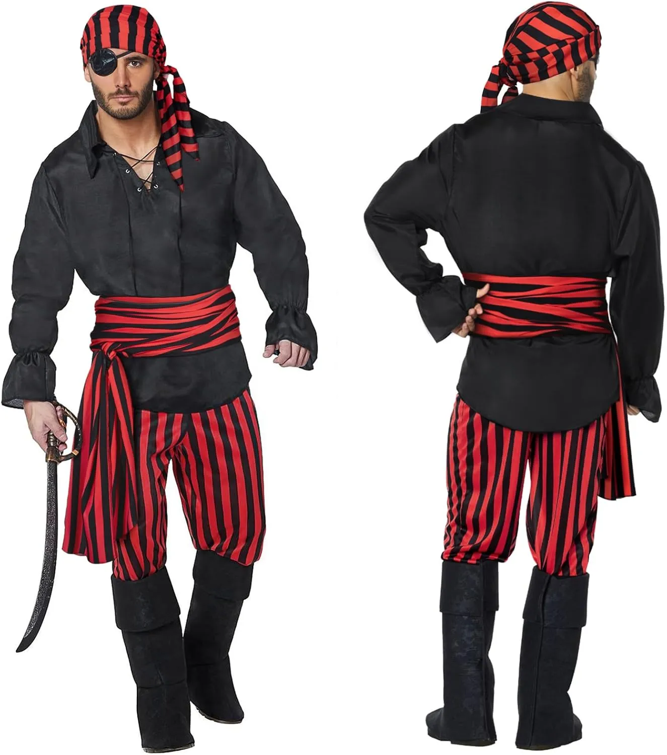 Costume Accessories: Plus Size Pirate Scarf Belt Waist Sash and Head Bandanas for Halloween Women Men