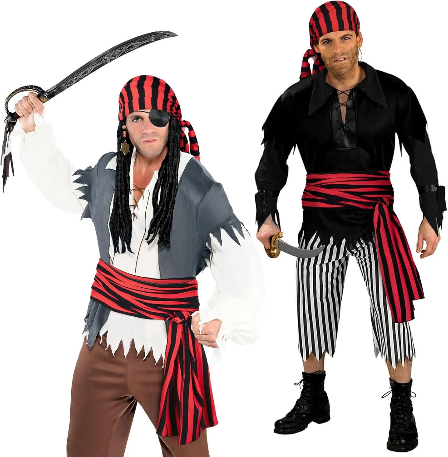 Costume Accessories: Plus Size Pirate Scarf Belt Waist Sash and Head Bandanas for Halloween Women Men