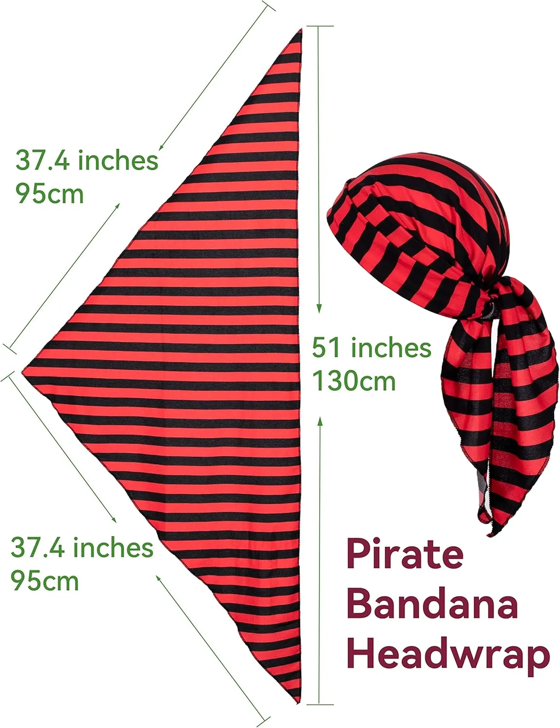 Costume Accessories: Plus Size Pirate Scarf Belt Waist Sash and Head Bandanas for Halloween Women Men