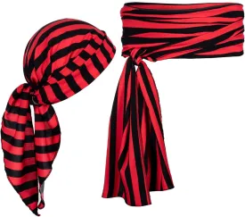 Costume Accessories: Plus Size Pirate Scarf Belt Waist Sash and Head Bandanas for Halloween Women Men
