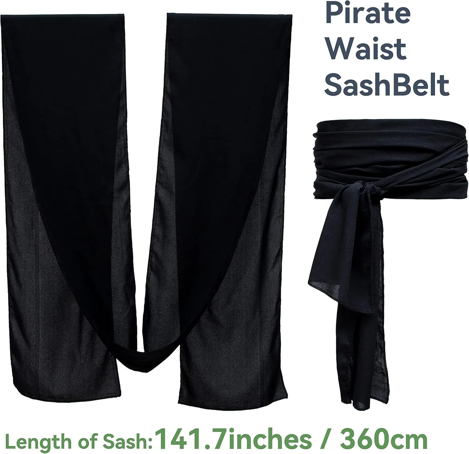 Costume Accessories: Plus Size Pirate Scarf Belt Waist Sash and Head Bandanas for Halloween Women Men