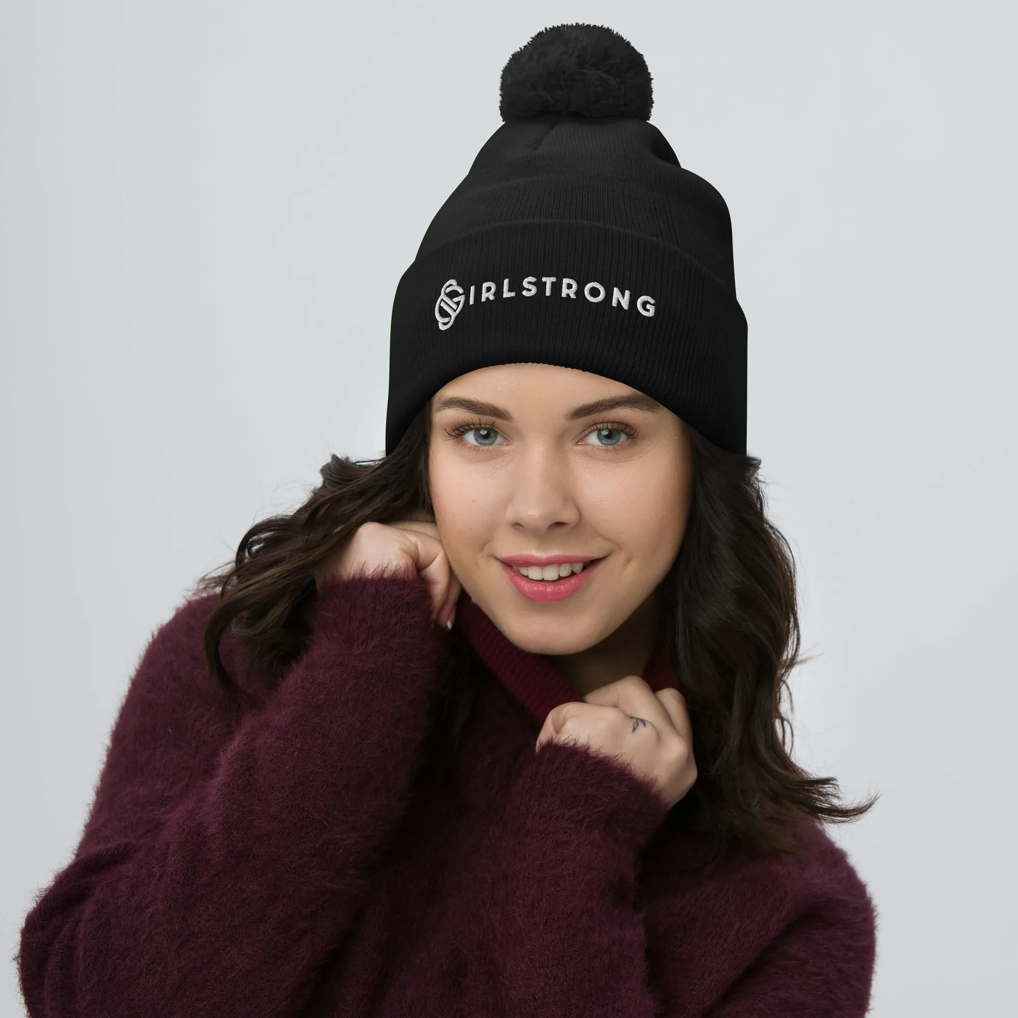COZY,WARM POM POM BEANIE GS LOGO AVAILABLE IN 12 TRENDY COLORS