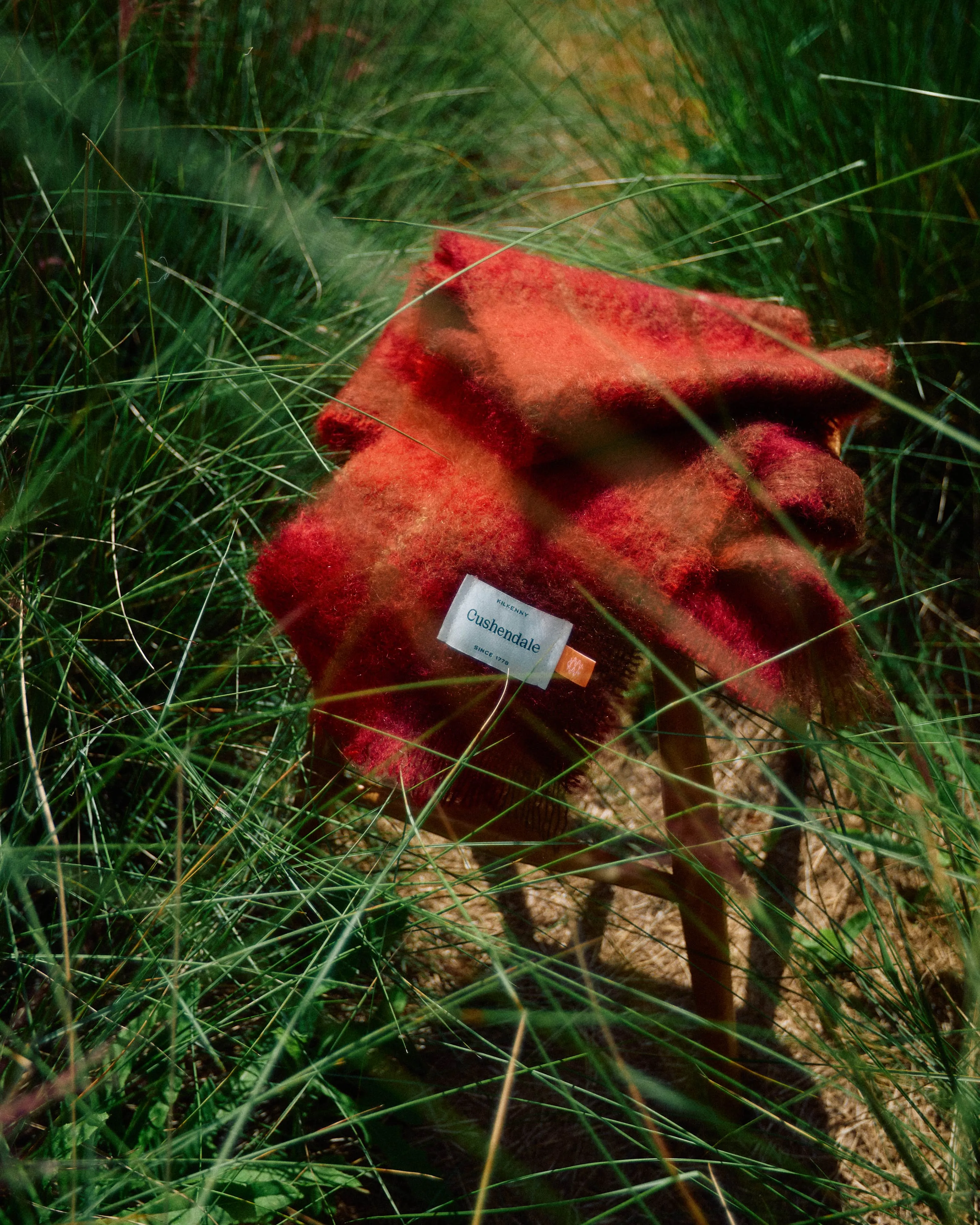 Cranberry Drumin Mohair Scarf