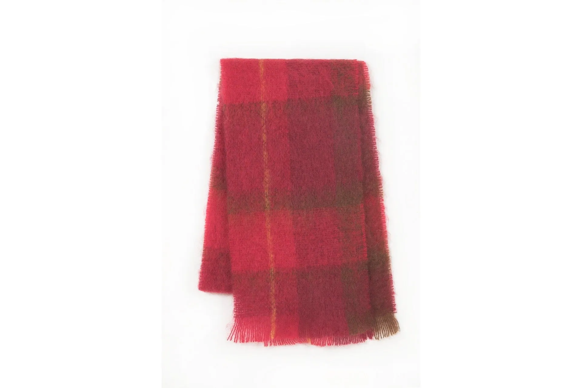 Cranberry Drumin Mohair Scarf