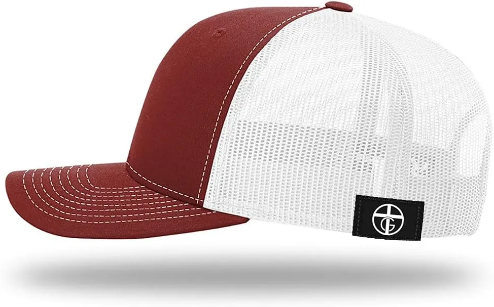 Dad Husband Man of God Cross Christian Trucker Hat - Adjustable Fit Snapback Hat - Breathable Mesh Side for Casual Wear