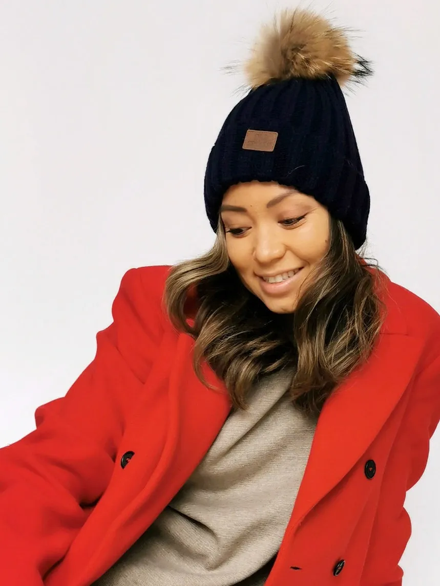 Detachable Pom Pom Toque
