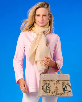 Elisa Reversible Pashmina Stole/Scarf in Gold Shimmer Dune