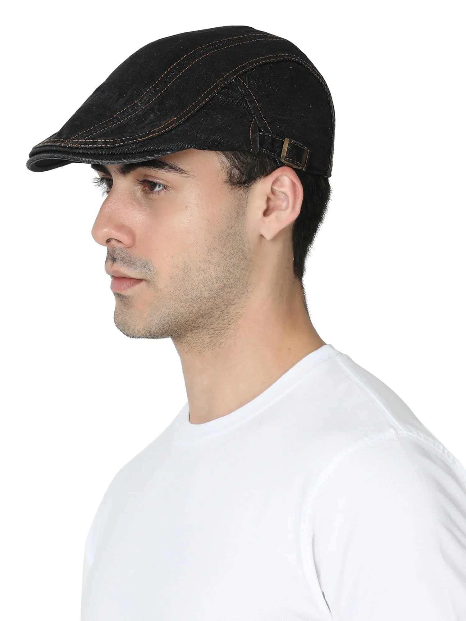 FabSeasons Unisex Washed / Faded Denim / Jeans Cotton Flat Golf Caps / Hats for men & Women