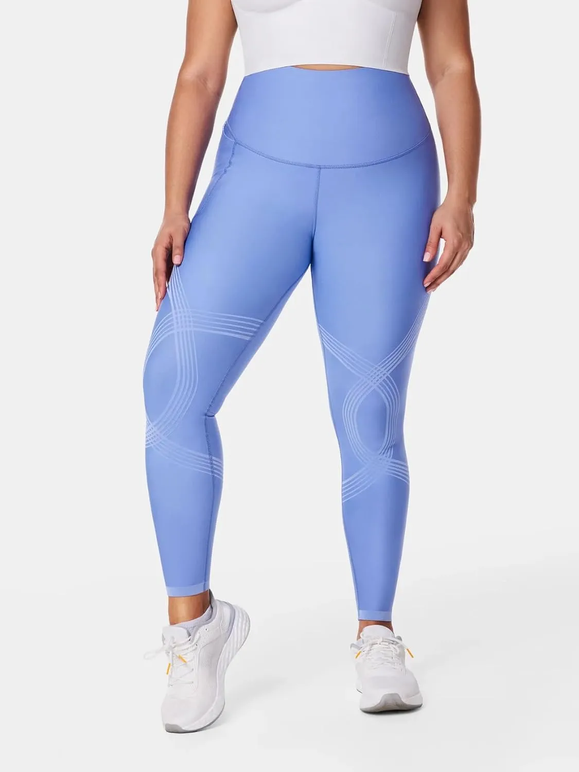 Fanka Compression Body Sculpt Side Pocket Leggings for Women No See Through Reversible Wear High Waisted Yoga Pants Workout