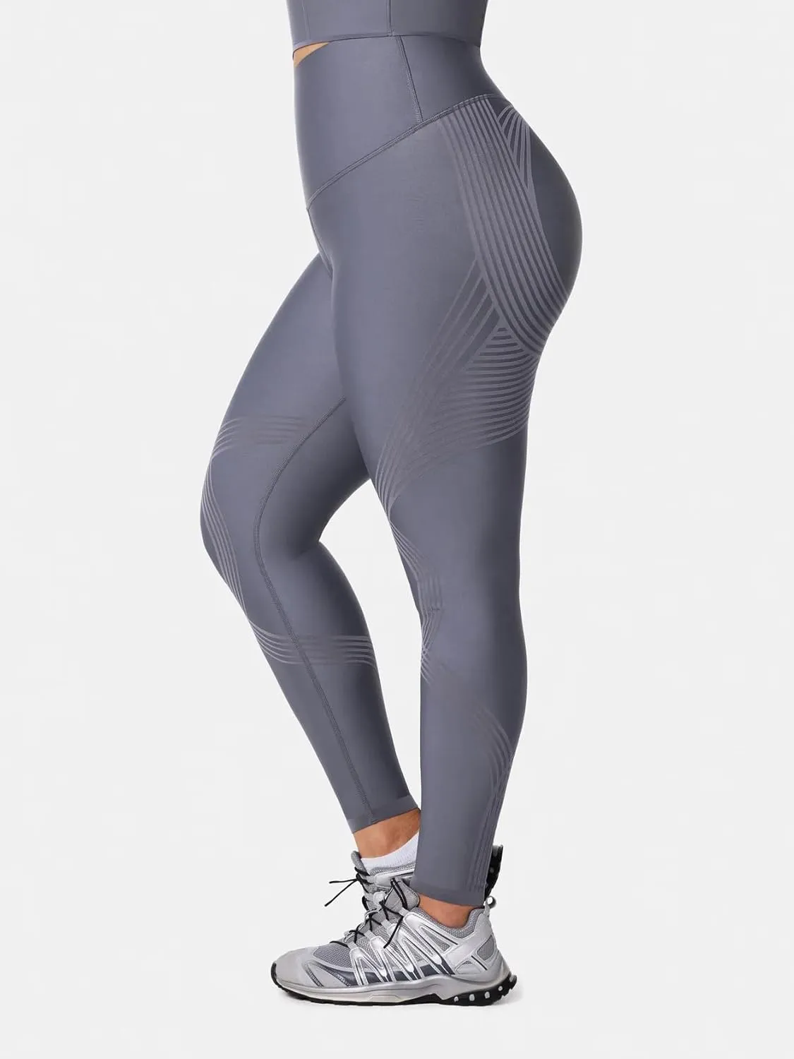 Fanka Compression Body Sculpt Side Pocket Leggings for Women No See Through Reversible Wear High Waisted Yoga Pants Workout