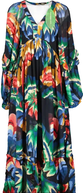 Farm Rio Multicoloured Chevron Forest Maxi Dress BNWT UK XS