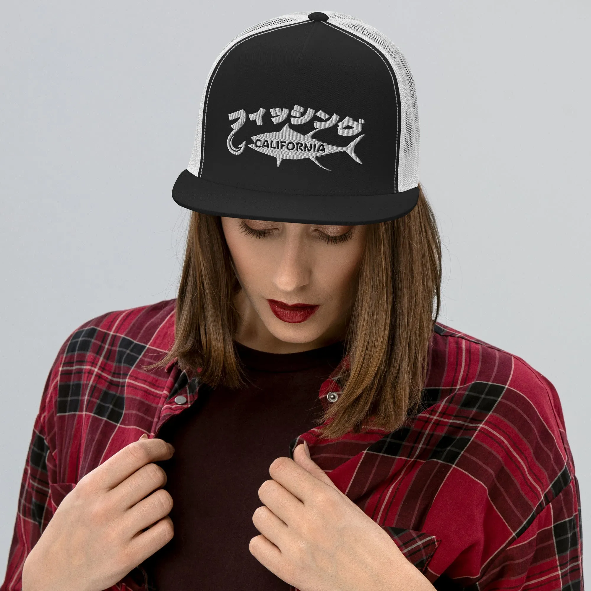 Fishing  California, Japanese katakana, Trucker Cap