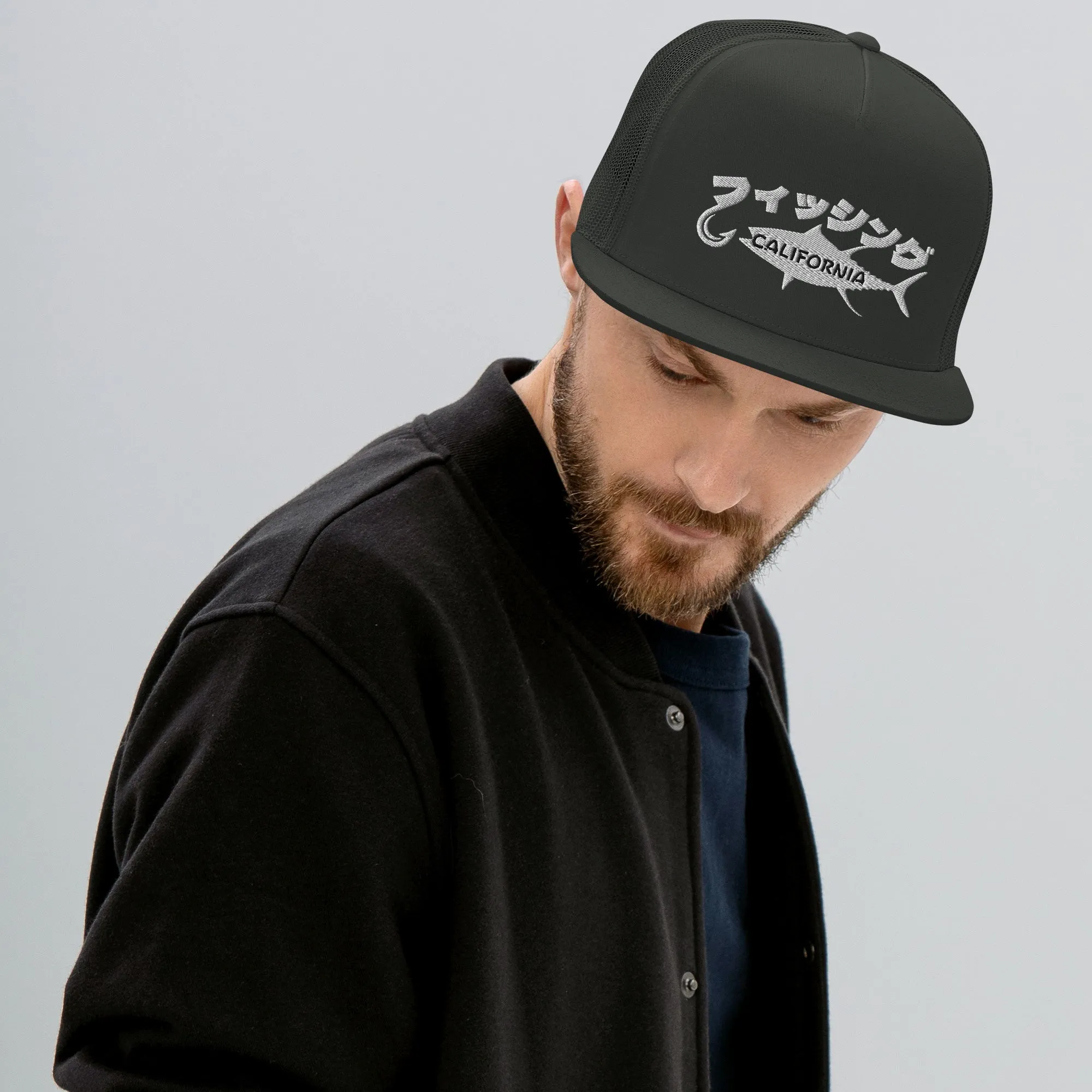 Fishing  California, Japanese katakana, Trucker Cap