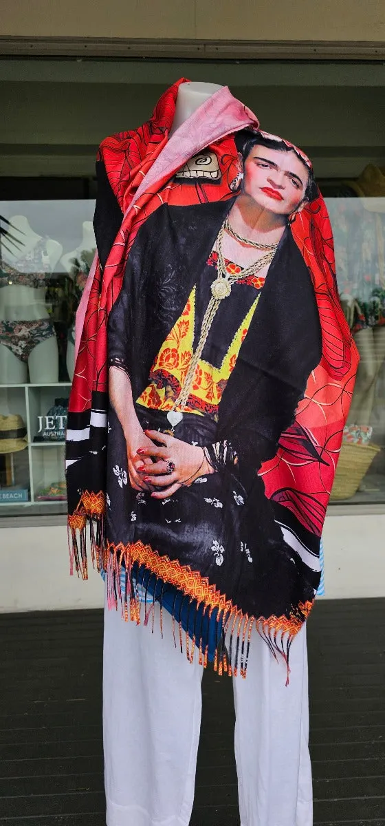 Frida Kahlo Cashmere Butterfly Reversible Scarf