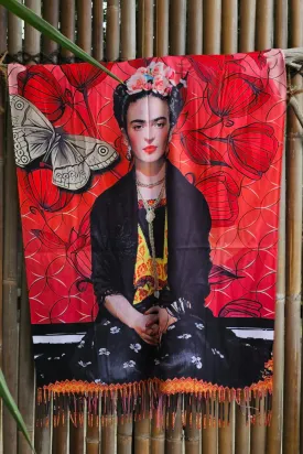Frida Kahlo Cashmere Butterfly Reversible Scarf