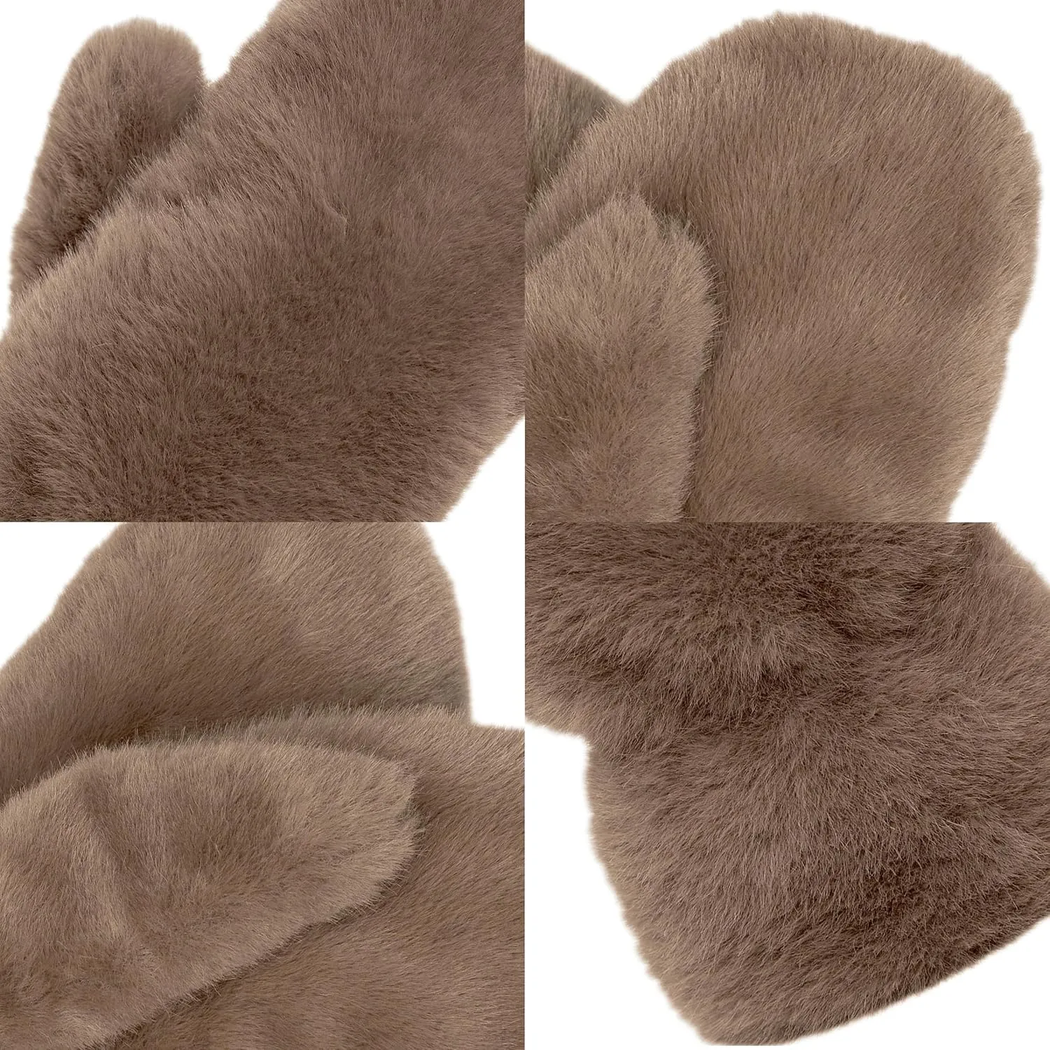 Funky Junque Fuzzy Mittens for Women Faux Fur Cold Weather Gloves Fleece Lined Cute Furry Fluffy Warm Winter Fashion