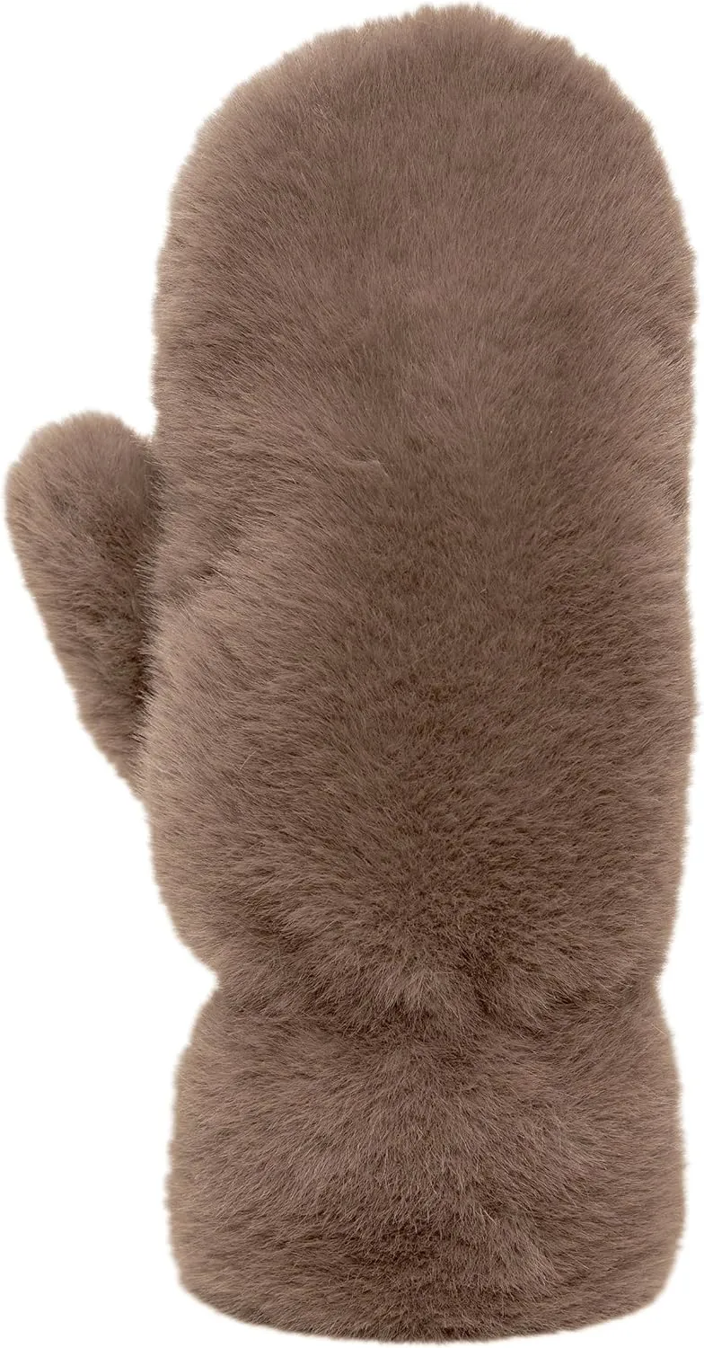 Funky Junque Fuzzy Mittens for Women Faux Fur Cold Weather Gloves Fleece Lined Cute Furry Fluffy Warm Winter Fashion