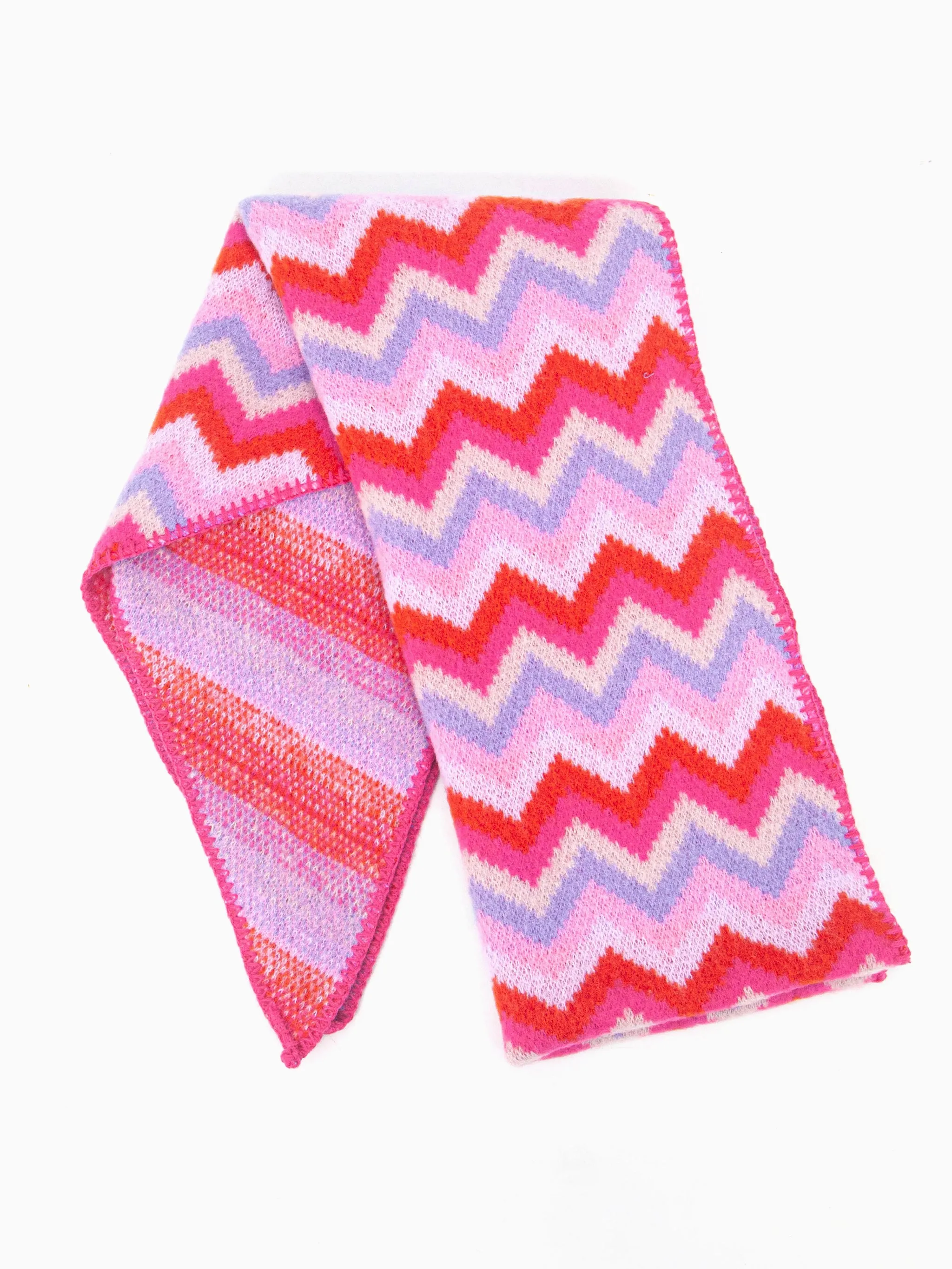 Honor Heavyweight Scarf - Pink/Lilac, Zig Zag