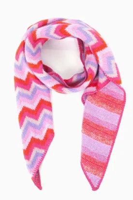 Honor Heavyweight Scarf - Pink/Lilac, Zig Zag