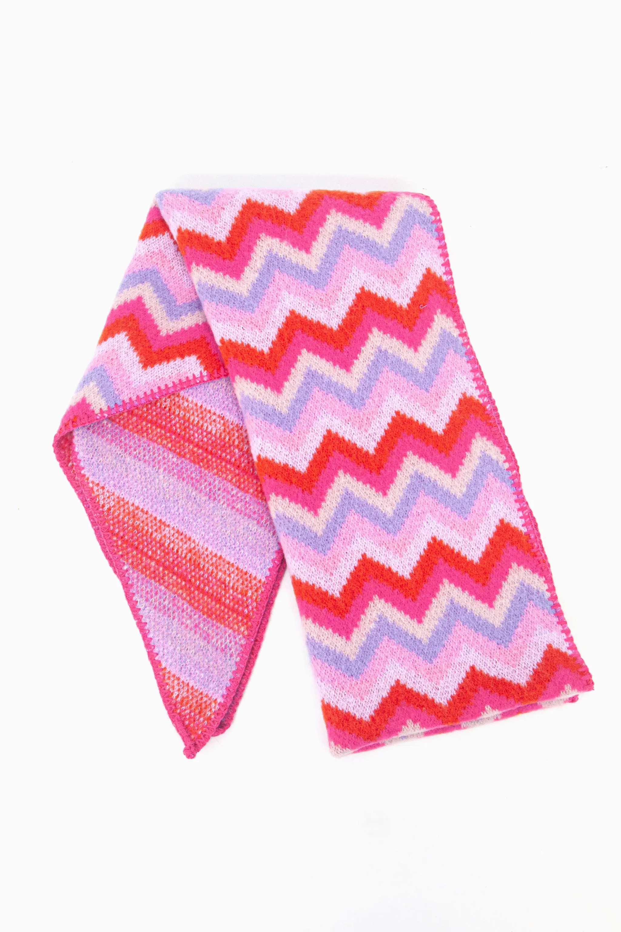 Honor Heavyweight Scarf - Pink/Lilac, Zig Zag