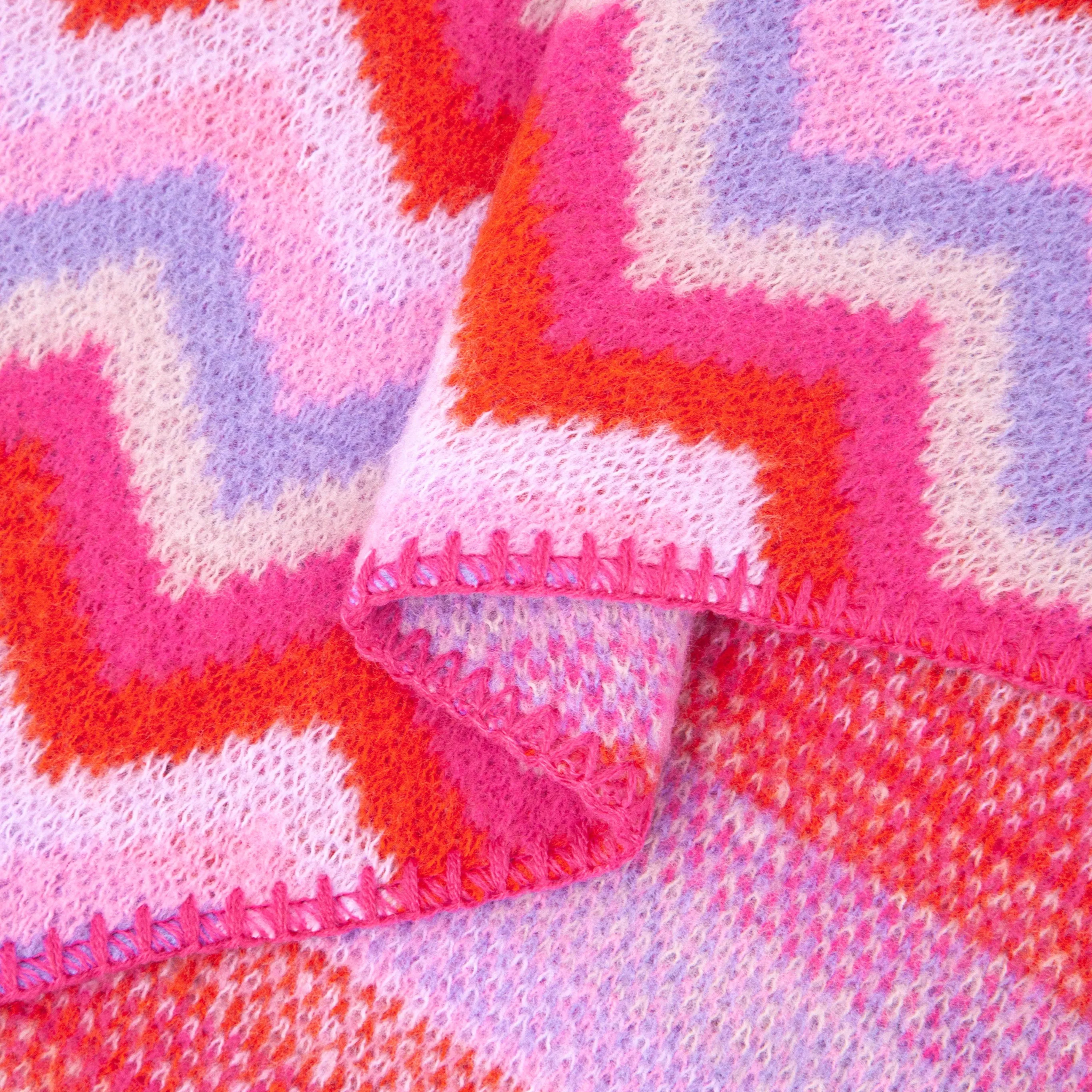 Honor Heavyweight Scarf - Pink/Lilac, Zig Zag