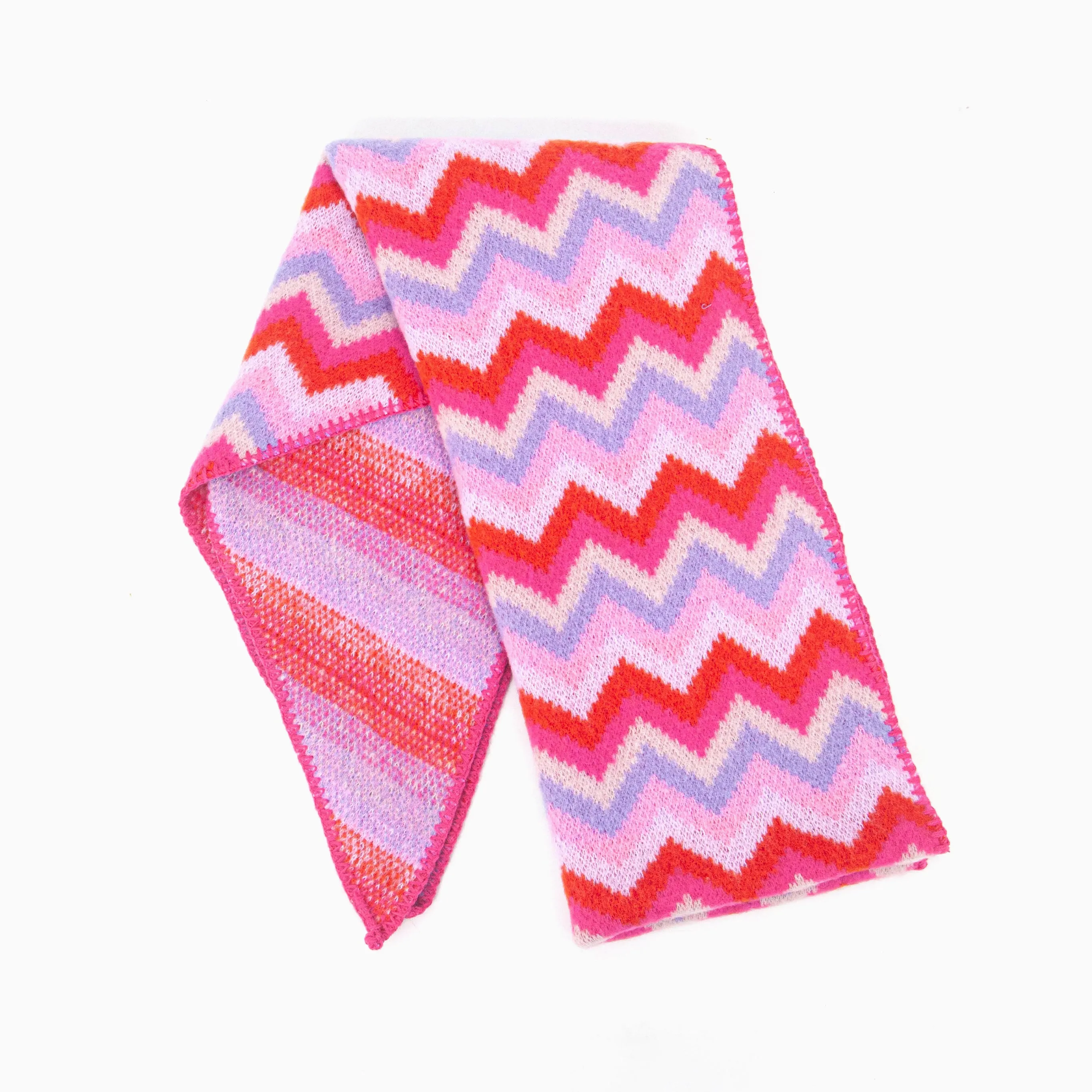 Honor Heavyweight Scarf - Pink/Lilac, Zig Zag
