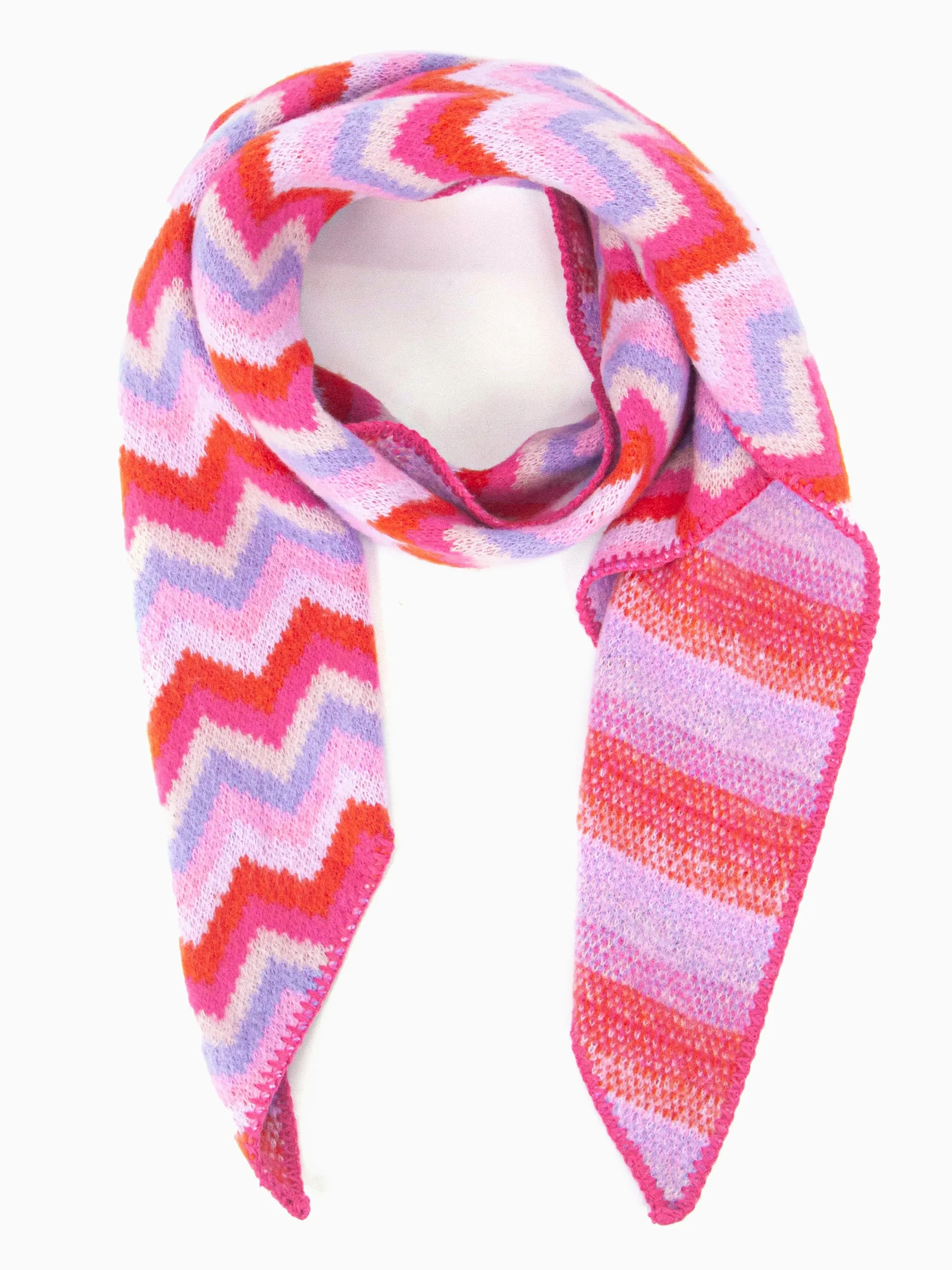 Honor Heavyweight Scarf - Pink/Lilac, Zig Zag