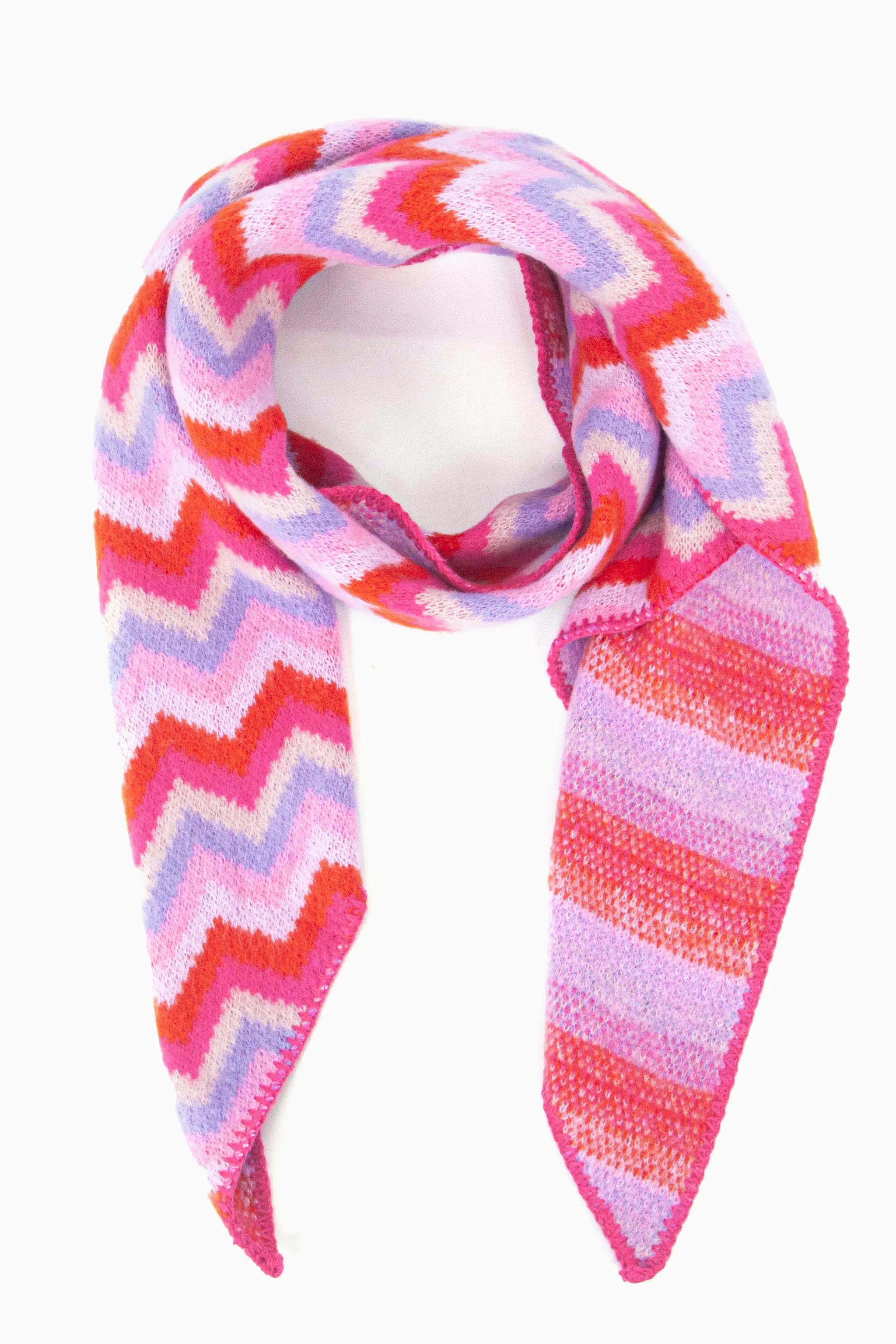 Honor Heavyweight Scarf - Pink/Lilac, Zig Zag