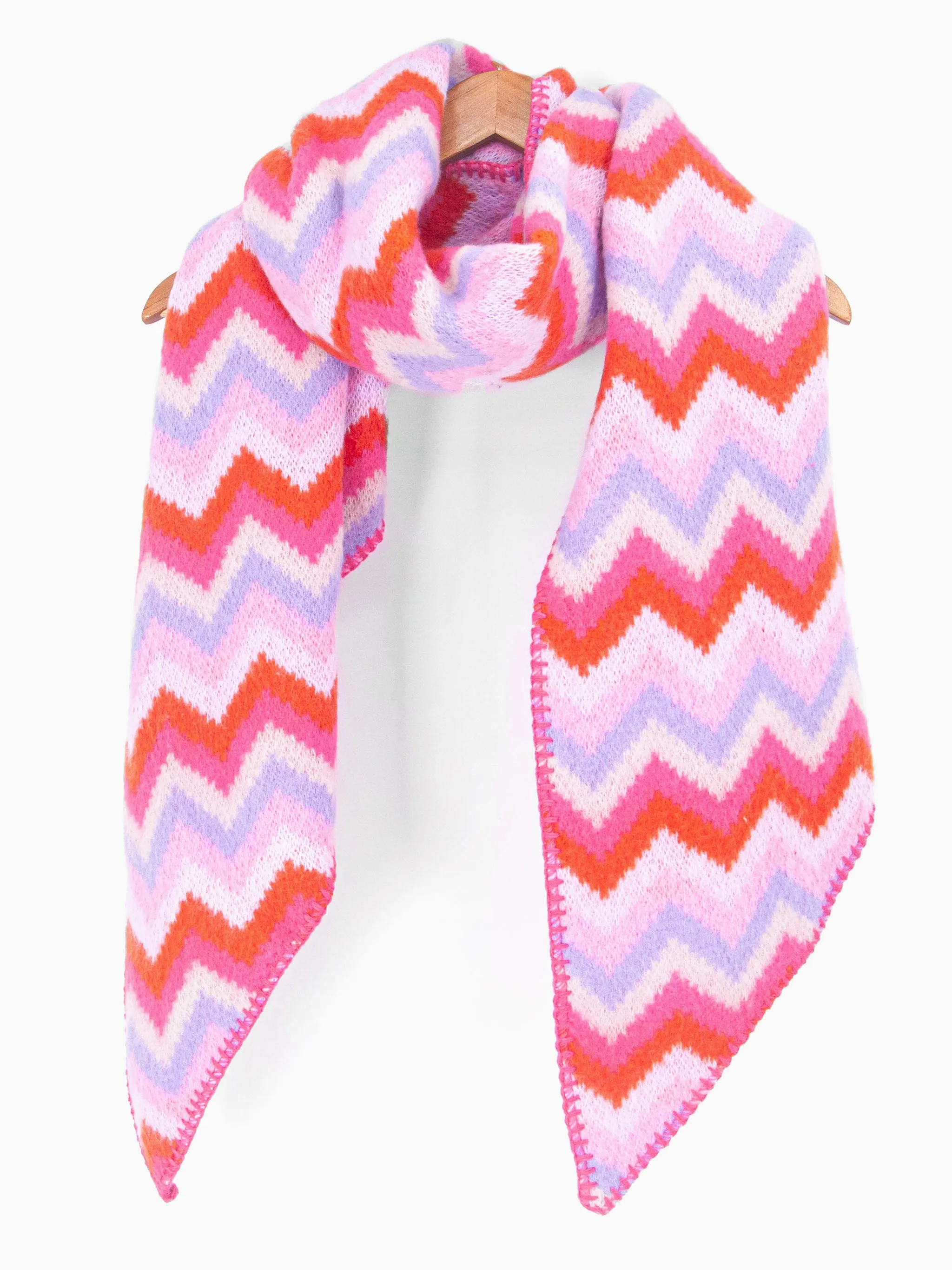 Honor Heavyweight Scarf - Pink/Lilac, Zig Zag