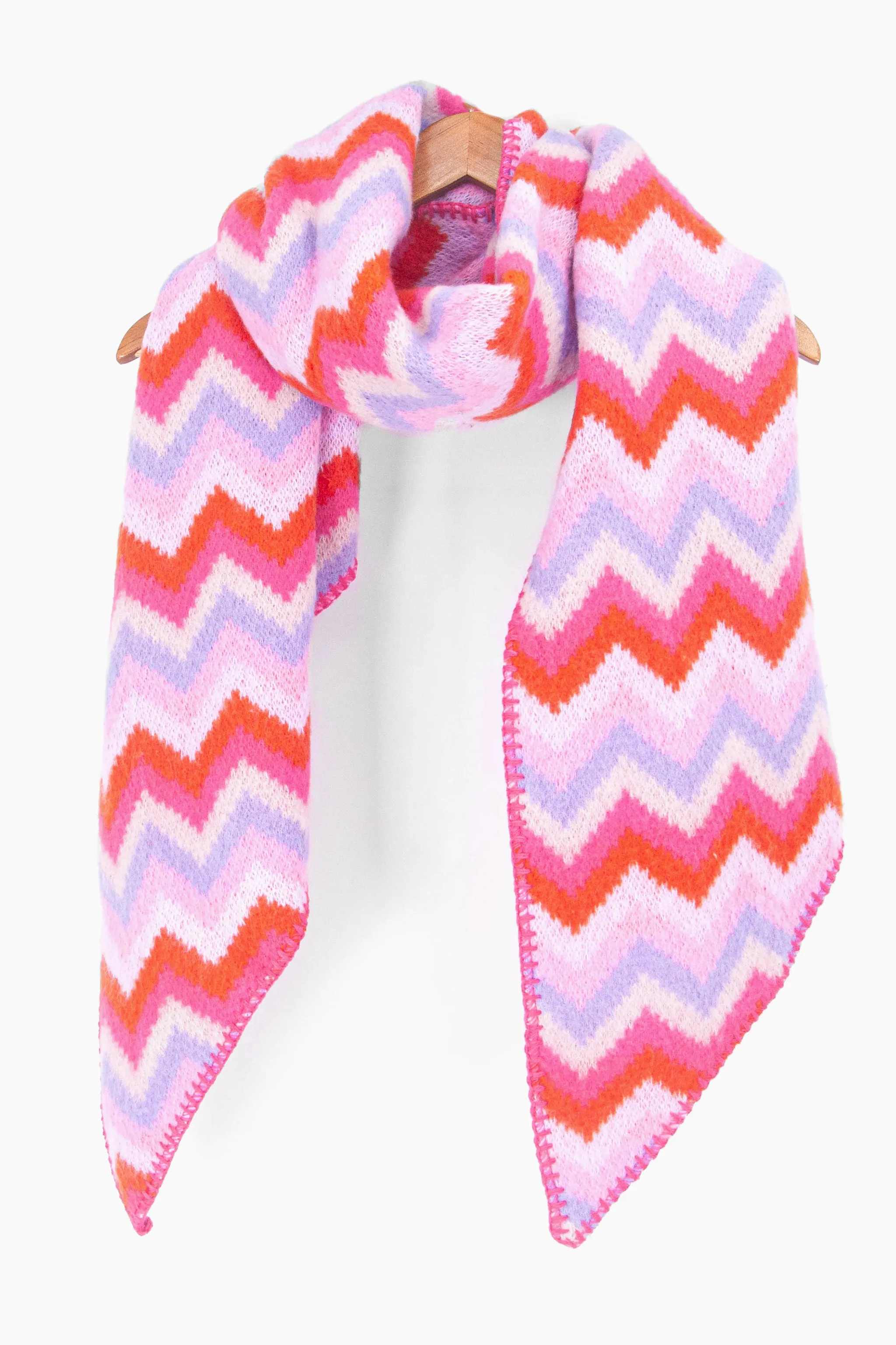 Honor Heavyweight Scarf - Pink/Lilac, Zig Zag