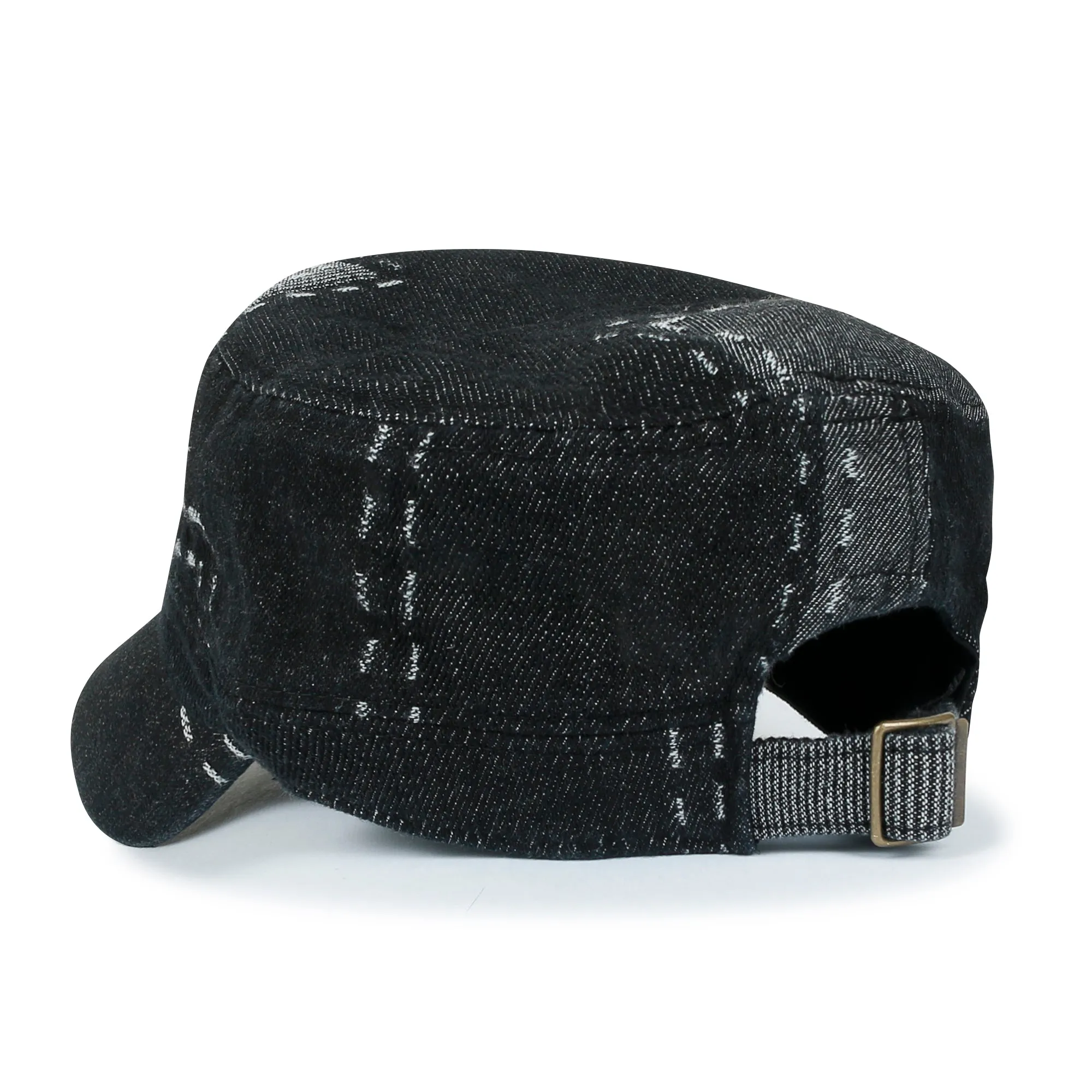 ililily Patchwork Denim Cotton Military Army Hat Casual Cadet Cap
