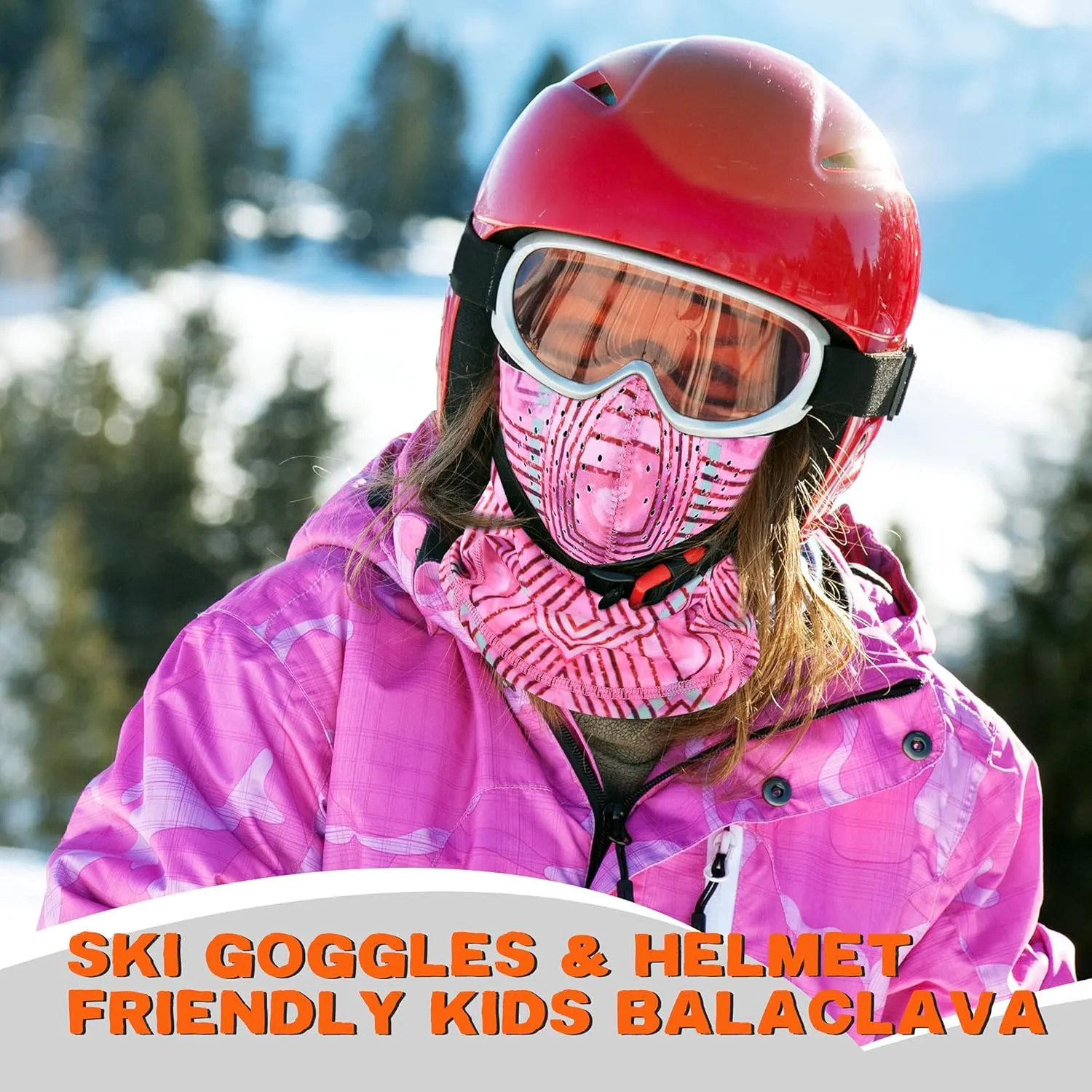 Kids Ski Mask, Winter Warm Breathable Balaclava Face Mask for Boys Girls Snowboarding Snow Sports
